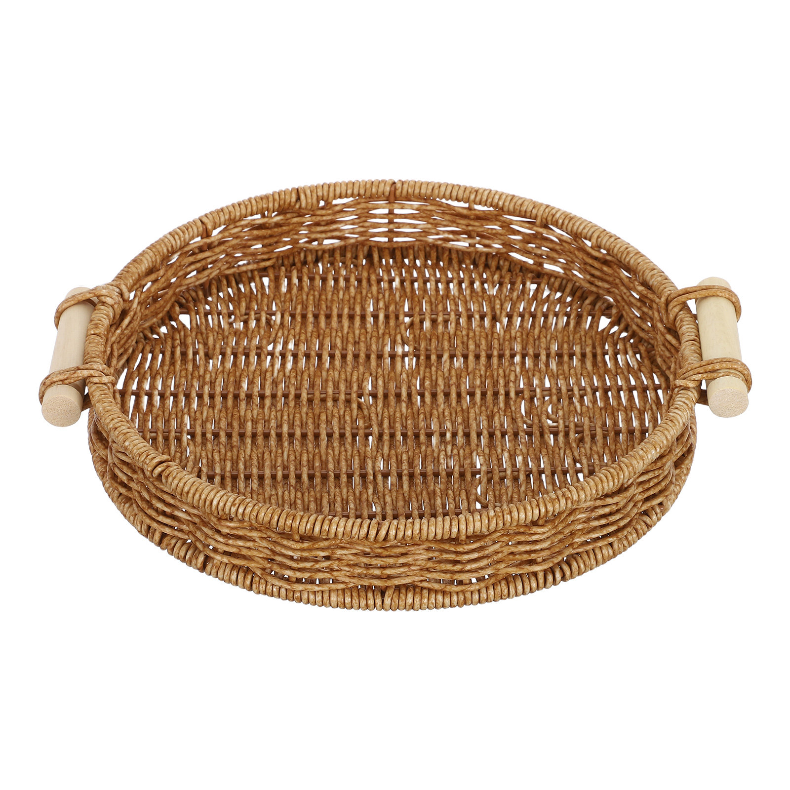 Food Snacks Drinks - Imitation Rattan Bread Basket 27Cm Round