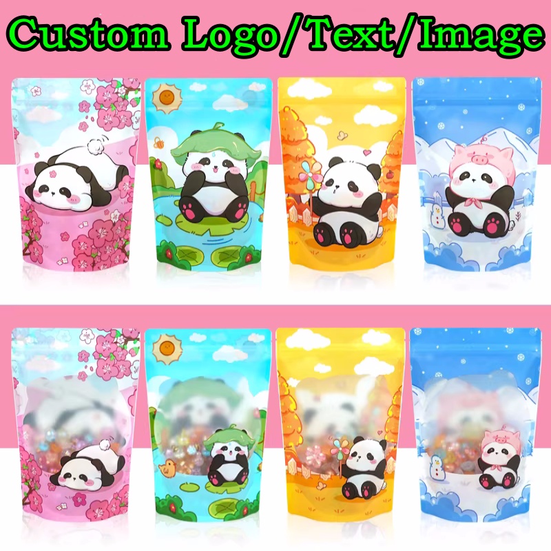 Logo Food Snack - 100PCS Aluminum Foil Stand-up Ziplock Window