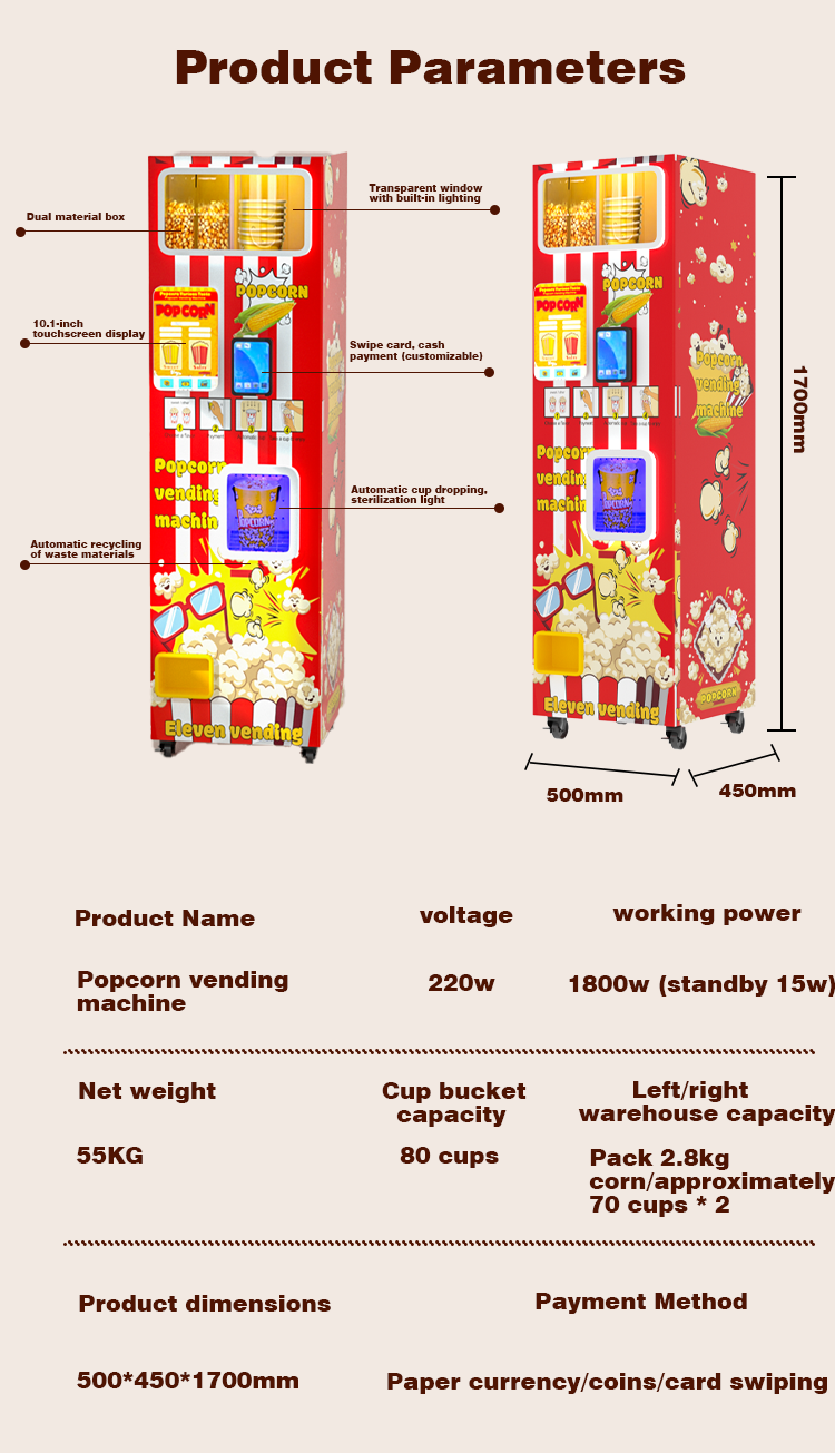 CE Commercial Snack Food Popco - Food Snacks Vending Machine review and price