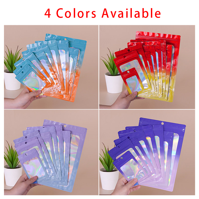 Holographic Color Square Zippe - Food Packed Snacks review and price