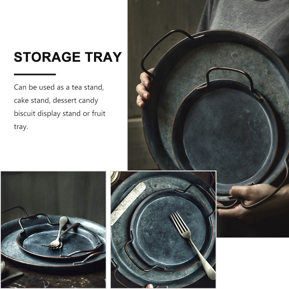 1Pcs Rustic Iron Storage Tray  - Food Snacks With Iron review and price