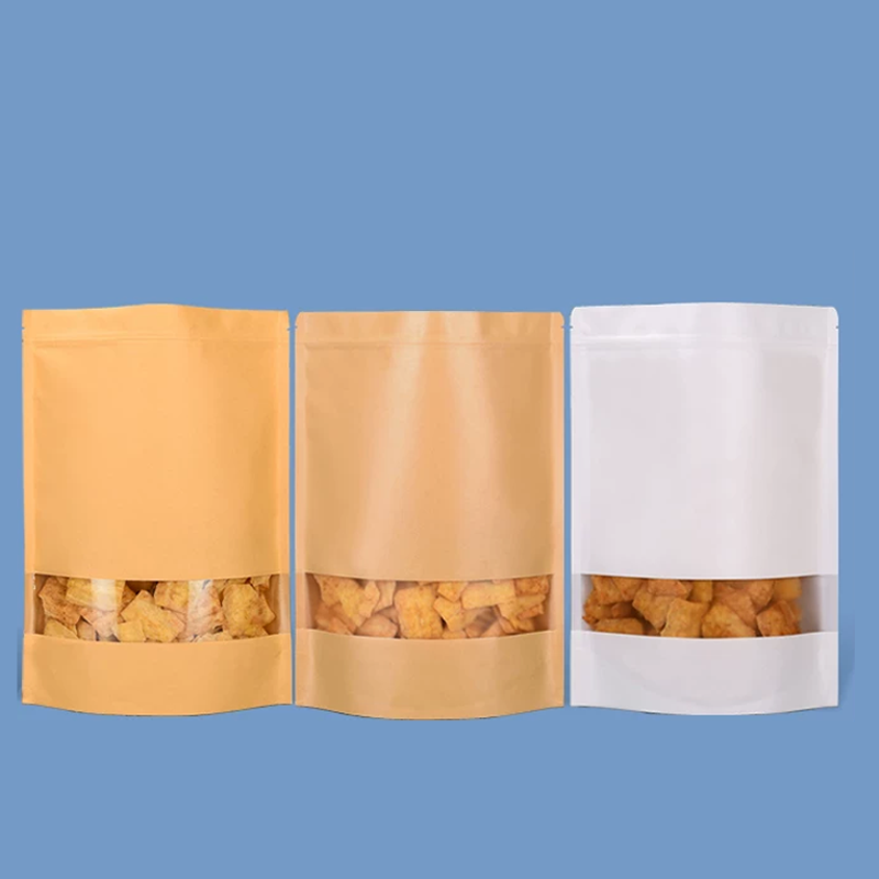 50 kraft paper bags,windowed s - Logo Food Snack review and price