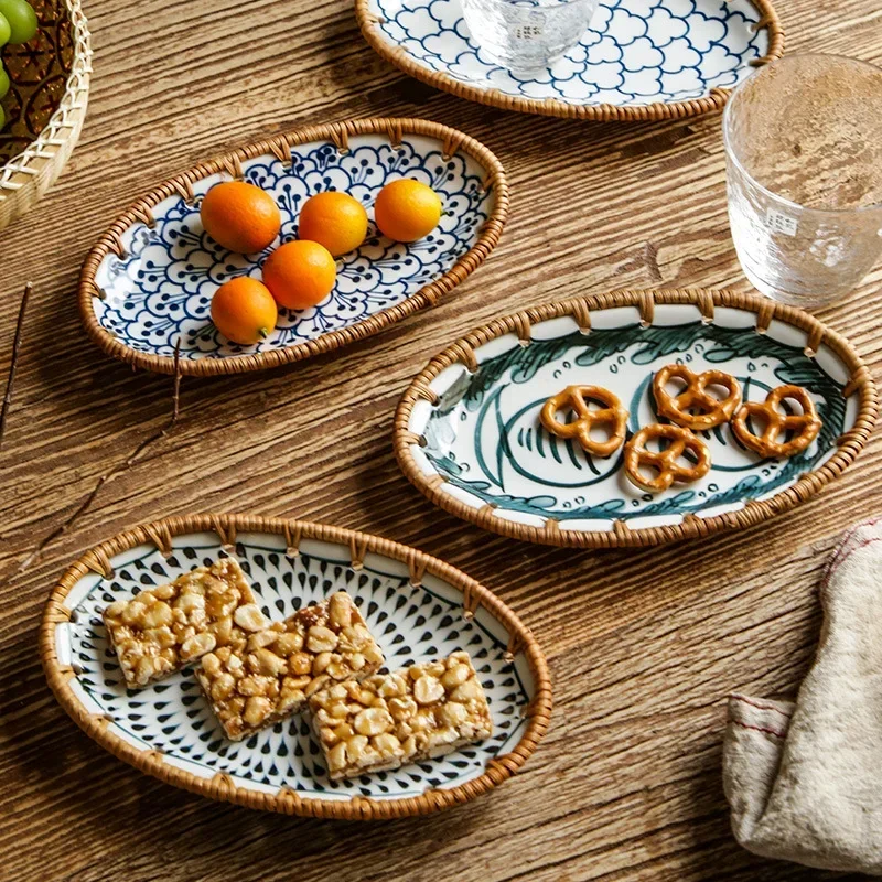Japanese Rattan Woven Ceramic  - Dry Food Snacks review and price